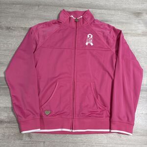New York Jets Jacket Women's Large Pink Reebok Breast Cancer Awareness Full Zip